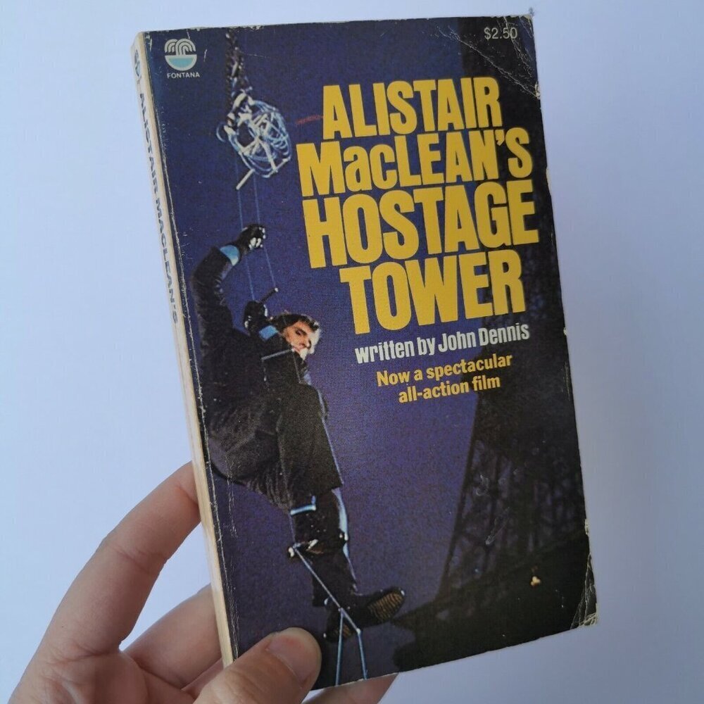 1980 Alistair MacLean's Hostage Tower Paperback, Pulp Fiction Spy Thriller